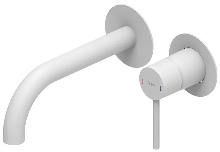 Rubinetto per lavabo ad incasso TAYRONA bianco verniciato opaco HUBER H 8 cm