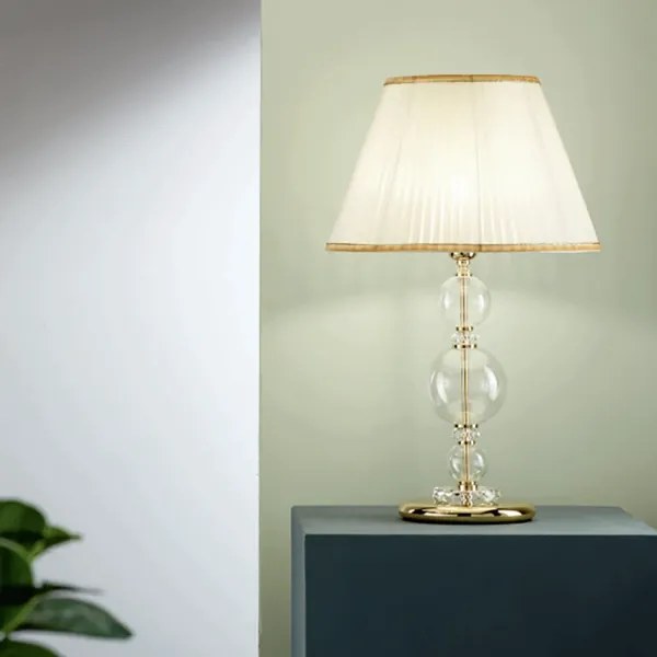 Lampada da tavolo BACH 40x66 cm in vetro trasparente Oro