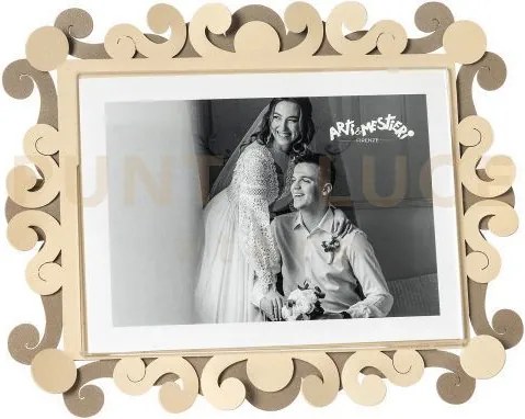 Portafoto koko grande orizzontale beige,crema