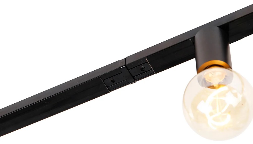 Sistema a binario moderno monofase 5 luci con attacco E27 nero - Jeana