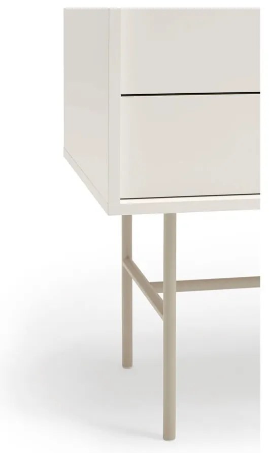 Cassettiera beige/color crema con porte scorrevoli 140x91x45 cm Nube – Teulat