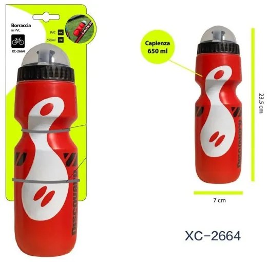 Trade Shop - Borraccia In Pvc Con Beccuccio Retraibile Tappo Anti Polvere Da 650 Ml Xc-2664