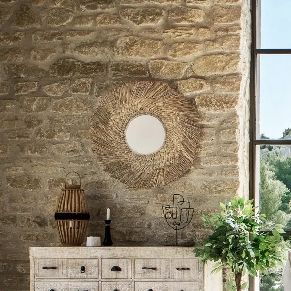 Atmosphera - Specchio da parete AEL diametro 80 cm canna