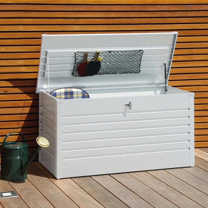 Baule panchina BIOHORT 130 in acciaio bianco L 134 x H 71 x P 62 cm