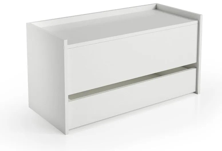 Scarpiera L 90 x H 46 x P 40 cm 3 paia, bianco