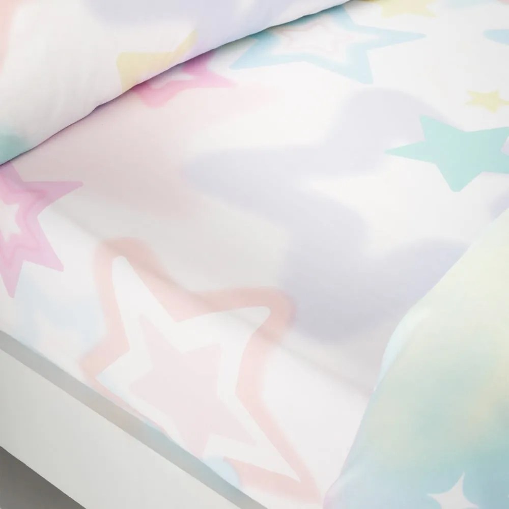 Lenzuolo con angoli per bambini bianco e rosa per letto matrimoniale 135x190 cm Ombre Stars – Catherine Lansfield