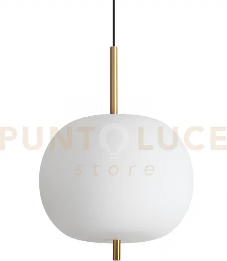 Umile sospensionei led 3000k 20w  1950 lm oro satinato e vetro bian...