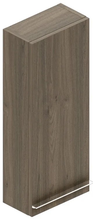 Pensile bagno Linea rovere cotto in vetro, 1 anta apertura da destra e sinistra P 16 x L 30 x H 75 cm