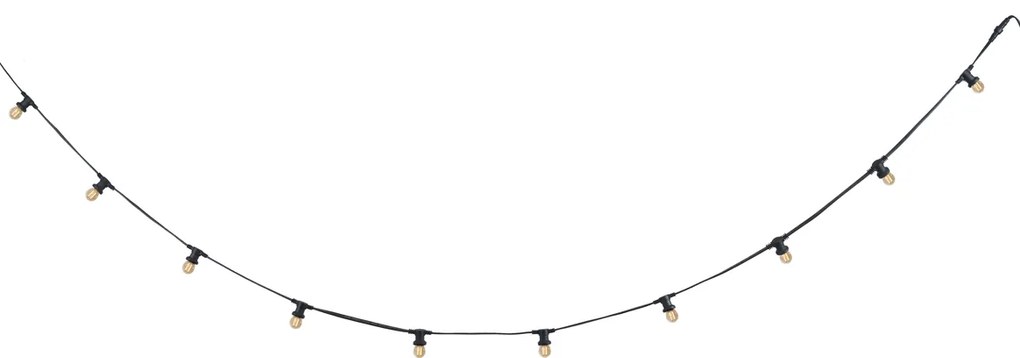 Illuminazione per feste nera collegabile con spina 6m incl. E27 10 luci IP44 - Lubber
