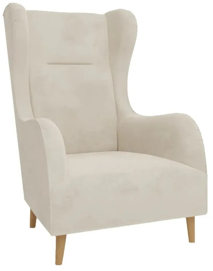 Poltrona in velluto crema Carole - Ropez