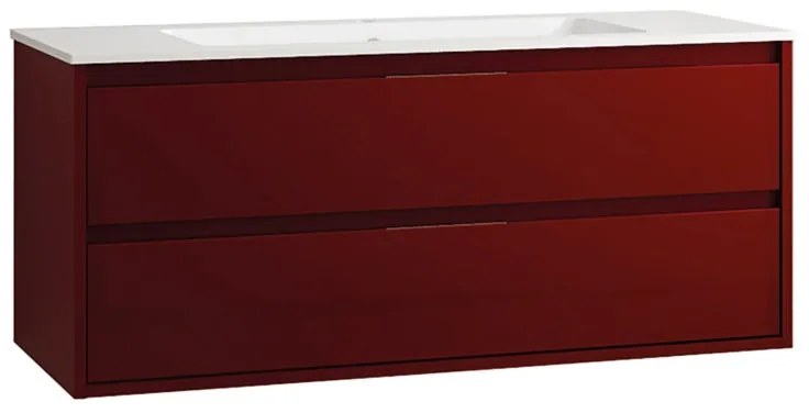 Base per mobile bagno Loto 2 cassetti 2 ante P 45.5 x L 119 x H 50 cm laccato rosso