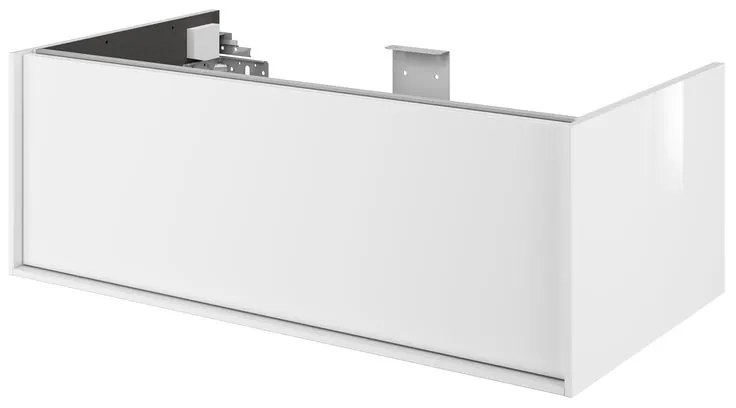 Mobile da bagno sospeso sotto lavabo L 90 x H 32 x P 48 cm bianco laccato lucido, 1 cassetto SENSEA Neo Frame