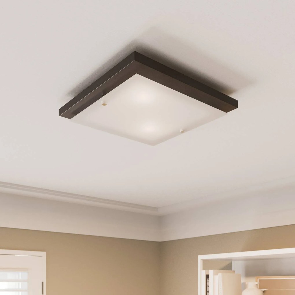 Plafoniera soffitto Kerio Envostar, dimmerabile, Legno scuro, Soggiorno / Sala da pranzo, Legno, Moderno, Plafoniera