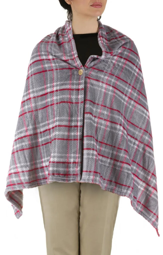 Plaid scialle tartan grigio Flannel