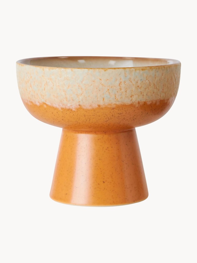 Ciotola fatta a mano con smalto reattivo 70's