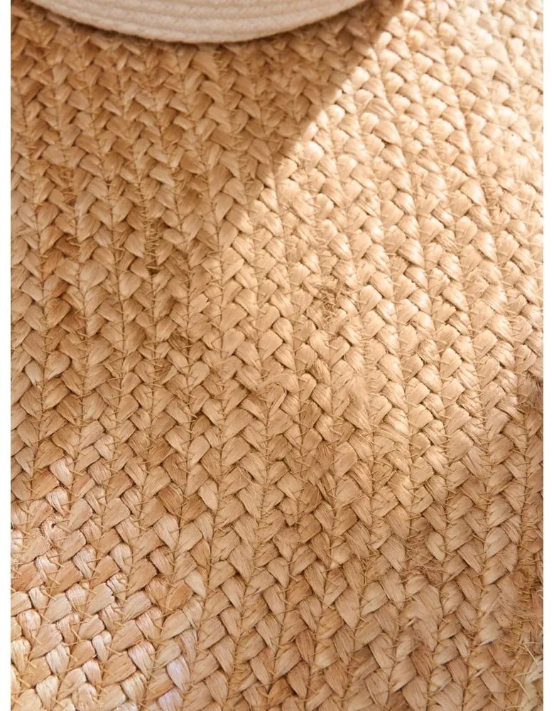 Tappeto rotondo avorio in iuta reversibile e tessuto a mano ø 240 cm Jutta Ivory – Hanse Home