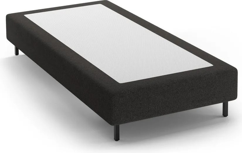 Letto singolo imbottito nero senza testiera 90x200 cm Whale – Micadoni