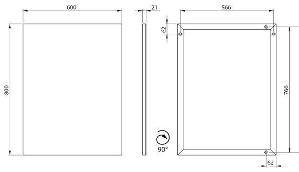 Sapho - Specchio con cornice AROWANA 60x80 cm nero opaco