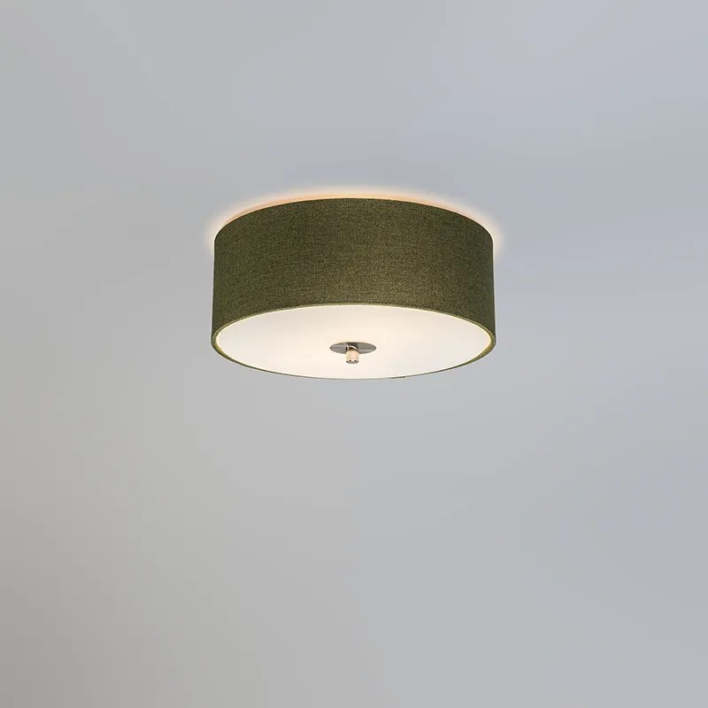 Lampada da soffitto rustica verde 30 cm - Drum Jute