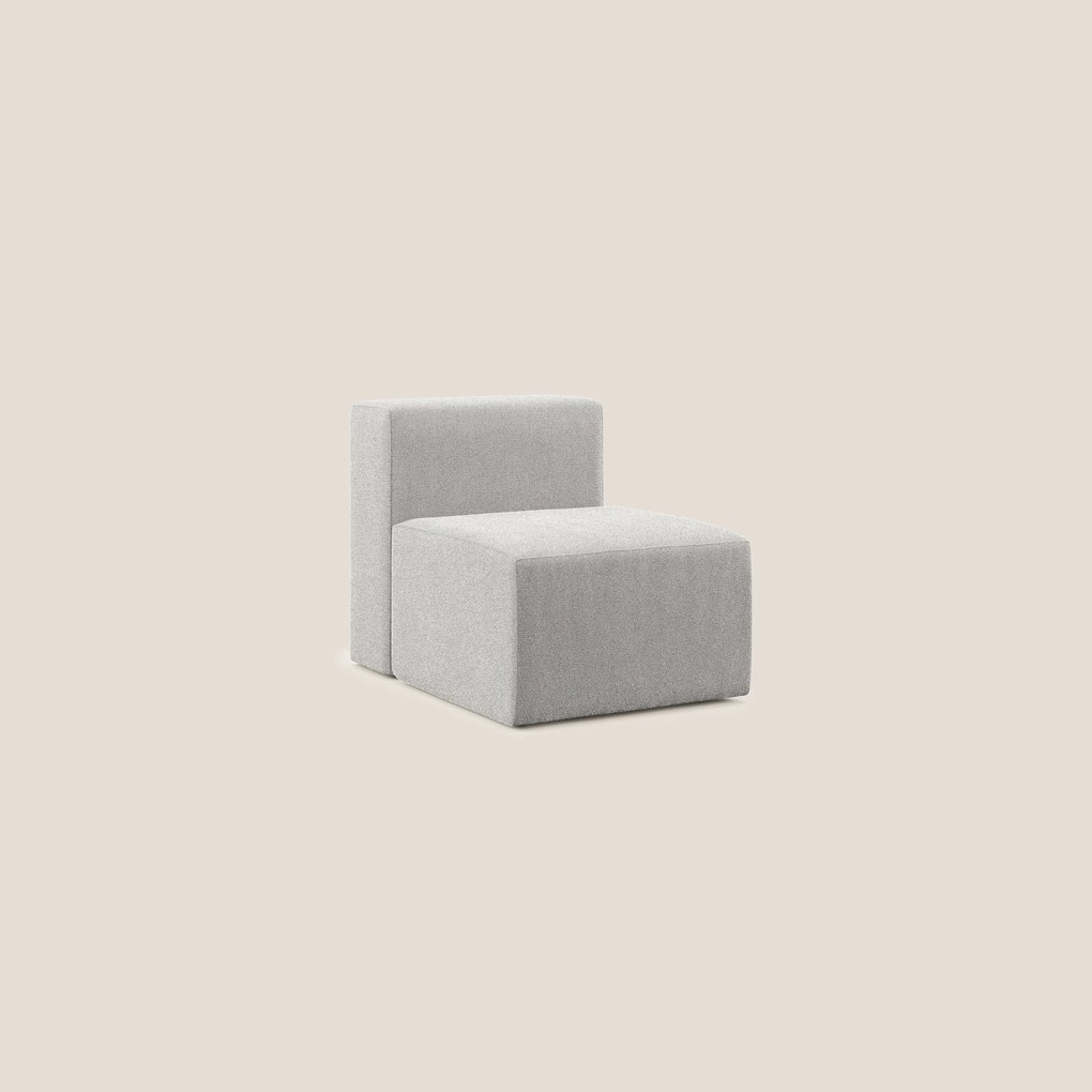 Nettuno modulo poltrona centrale in morbido tessuto bouclè T07 grigio