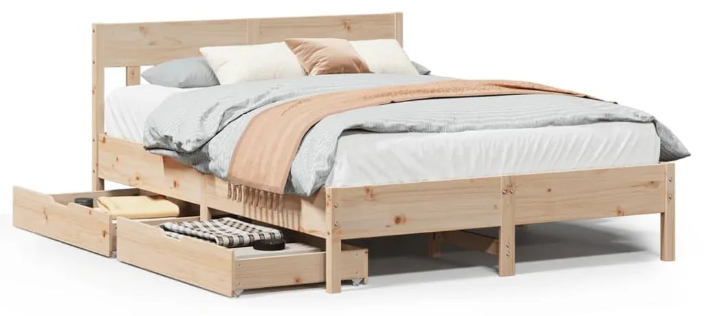 Letto senza materasso 120x190 cm in legno massello di pino