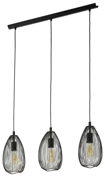 Eglo 49142 - Lampadario a sospensione con filo CLEVEDON 3xE27/60W/230V