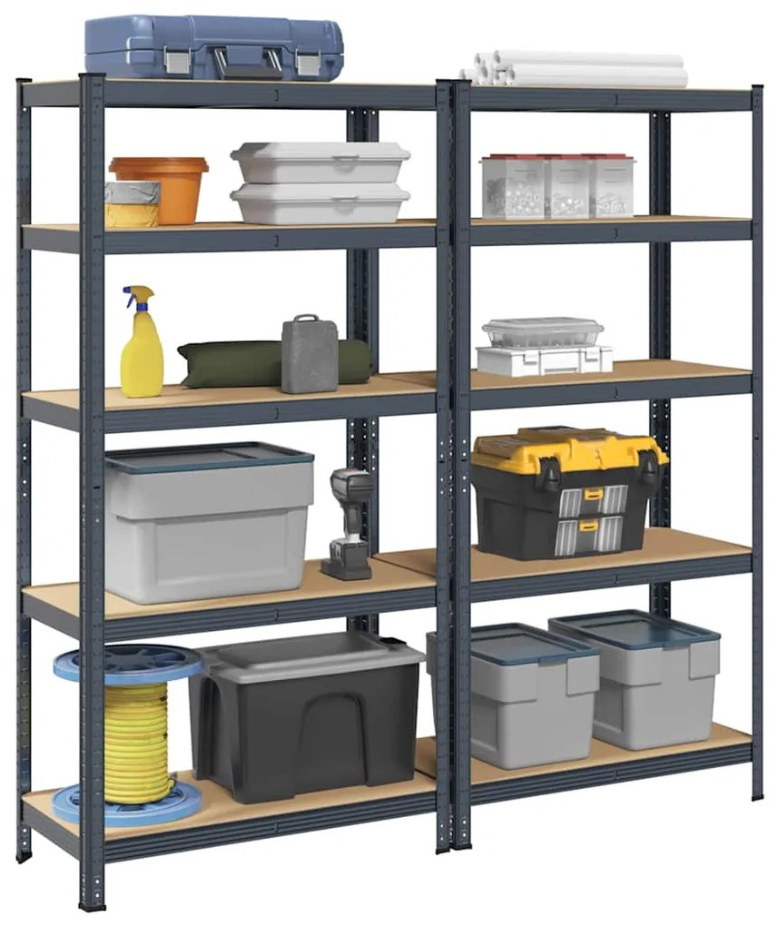 Scaffali Resistenti 5 Ripiani 2pz Antracite Acciaio&multistrato /