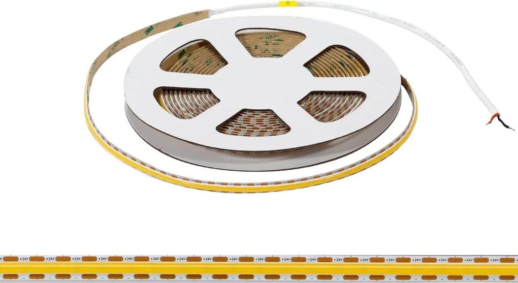 Striscia LED COB 24V 12W/m Tagliabile ogni 8mm Professionale IP20 - 5 metri