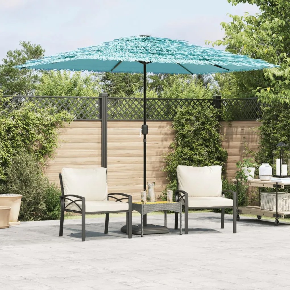 Ombrellone Giardino Con Palo İn Acciaio Blu 300x200x250 Cm /