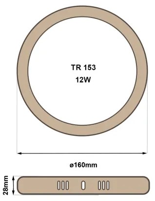 Plafoniera LED RING LED/12W/230V 4200K diametro 16 cm marrone
