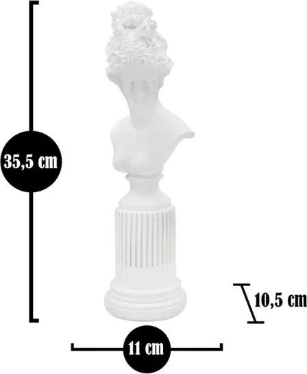 Scultura Statua Woman Con Piedistallo Cm 11X10,5X35,5