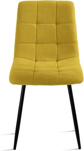 Sedia da pranzo in tessuto Giallo gambe metallo nere - KATERINE 2 sedie