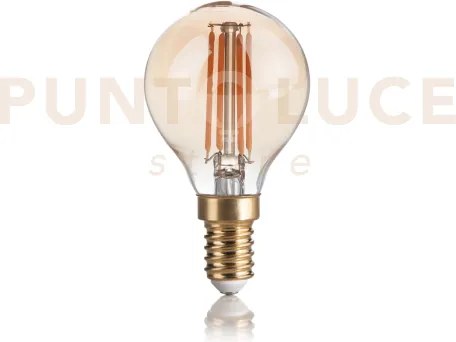 Lampadina attacco e14 sfera in vetro ambra 4 w 340 lm 2200 k ø 45 x...