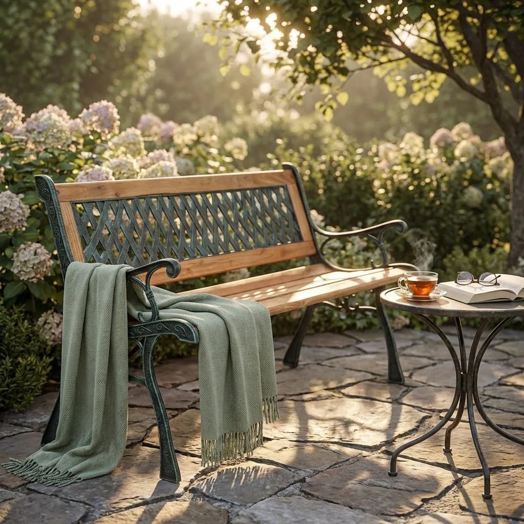 GINE - panca in ghisa e legno