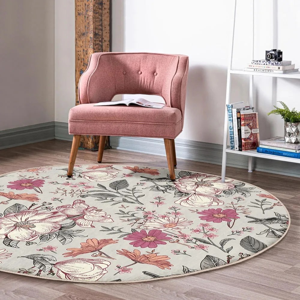 Tappeto rotondo lavabile adatto ai robot aspirapolvere ø 80 cm Comfort - Mila Home