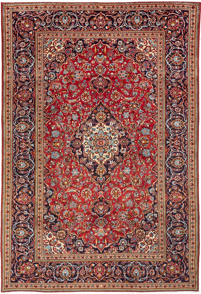 Kashan Tappeto persiano 200x300 Rosso (Iran) Annodato A Mano