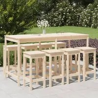 Set Bar da Giardino 9 pz in Legno Massello di Pinocod mxl 94293