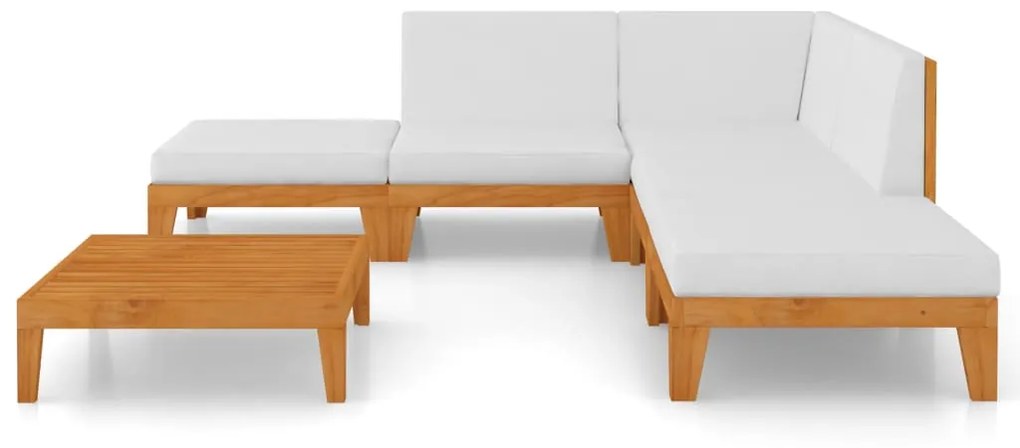 Set divani da giardino 7 pz con cuscini in massello di acacia