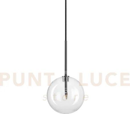 Equinoxe sospensione in vetro trasparente e cromo 1 luce attacco g4...