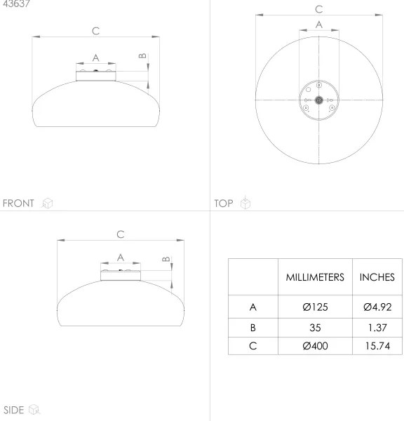 Eglo 43637 - Plafoniera MOGANO 1xE27/60W/230V