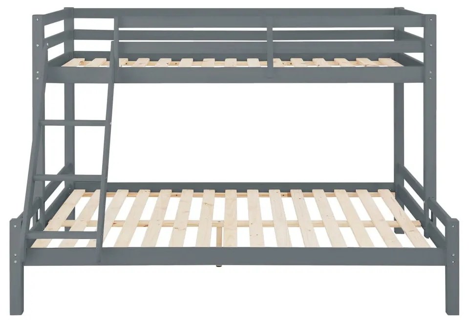 Letto a castello grigio in legno di pino Alpi2 - Støraa