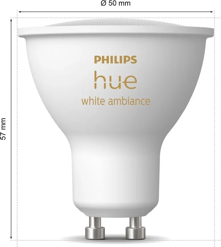 Lampadine intelligenti a LED in set di 2 GU10, 4 W White ambiance - Philips Hue