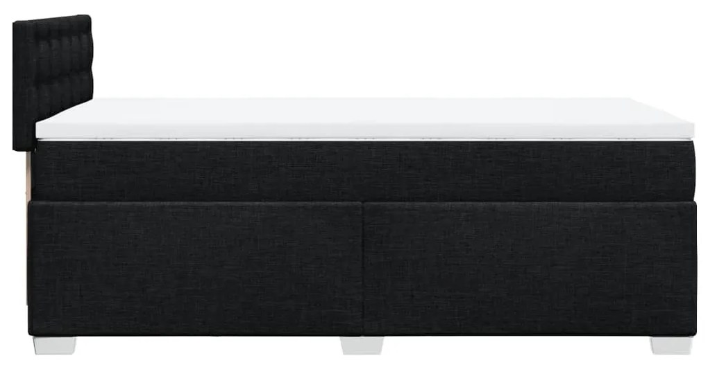 Giroletto a molle con materasso nero 100x200 cm in tessuto