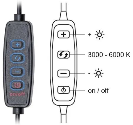 Ecolite LU13C-CR-Lampada da tavolo LED dimmerabile PRIM LED/10W/230V 3000-6000K nero