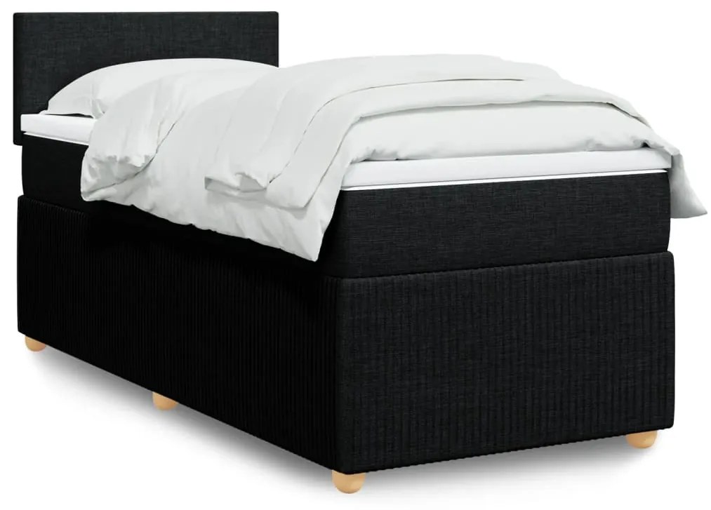 Giroletto A Molle Con Materasso Nero 90x200 Cm İn Tessuto /