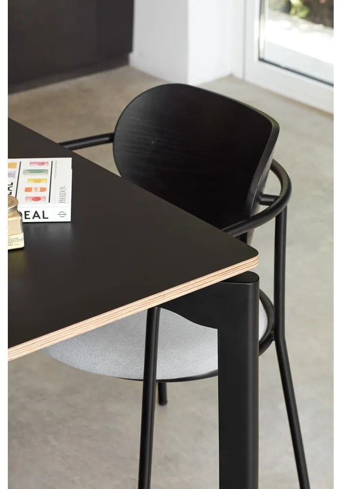 Sedia da pranzo nera e grigia in frassino Eclipse - Teulat