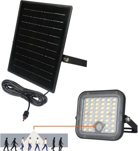 Proiettore solare LED con sensore LED/10W/3,7V 4000K IP65 3600 mAh + telecomando
