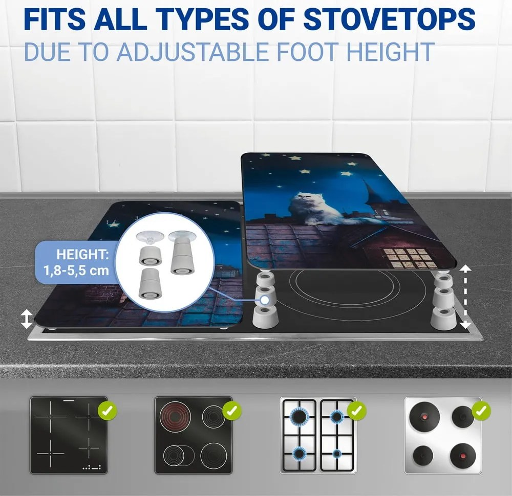 Set di 2 coperchi per fornelli in vetro temperato 30x52 cm - Maximex