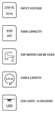 LED RGBW Diffusore di aromi LED/8W/230V 100 ml gufo