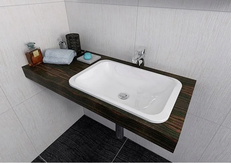 Lavabo bianco in composito minerale 55x36 cm Japura – Sapho